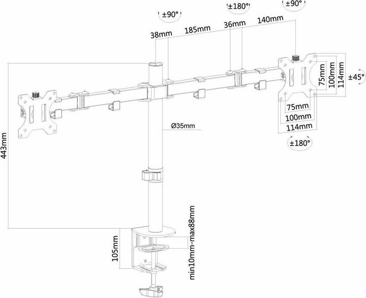 Actual product image Neomounts Desk holder FPMA-D550DBLACK (Table, 32", 16 kg)