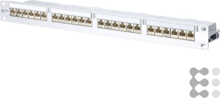 Actual product image Metz Connect NETCOM 24-Port Panel E-DAT C6A 1U modular Alu TN EDATC6A-MP24-mod