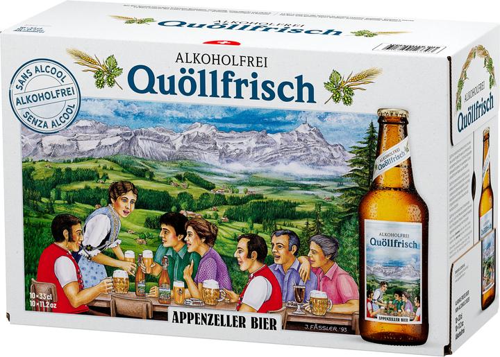 Brauerei Locher Bier Quöllfrisch alkoholfrei 10 x 0.33 l (10 x 33 cl)