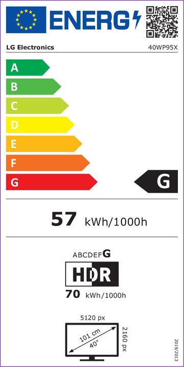 Energie-Label LG UltraGear 40WP95X-W (5120 x 2160 Pixel, 39.70")