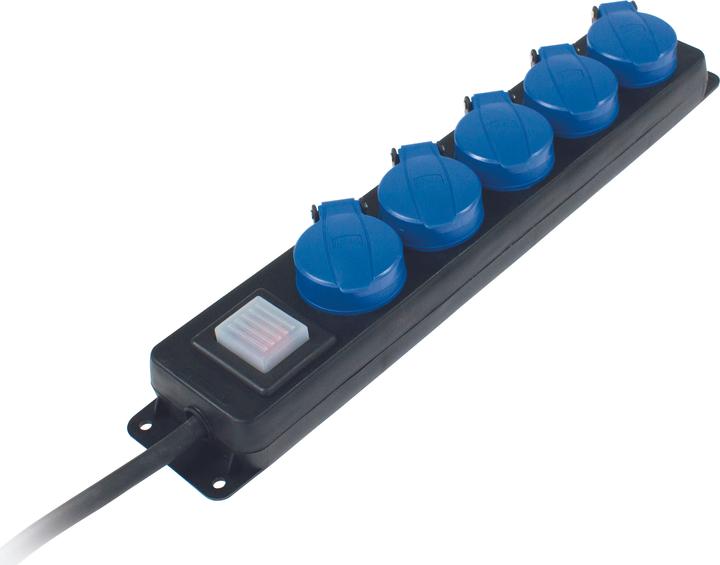 Actual product image As - Schwabe AS Schwabe 38631 Multiple socket outlet with switch Black earthing contact 1 pc. (5x, CEE 7/3, 1.50 m)