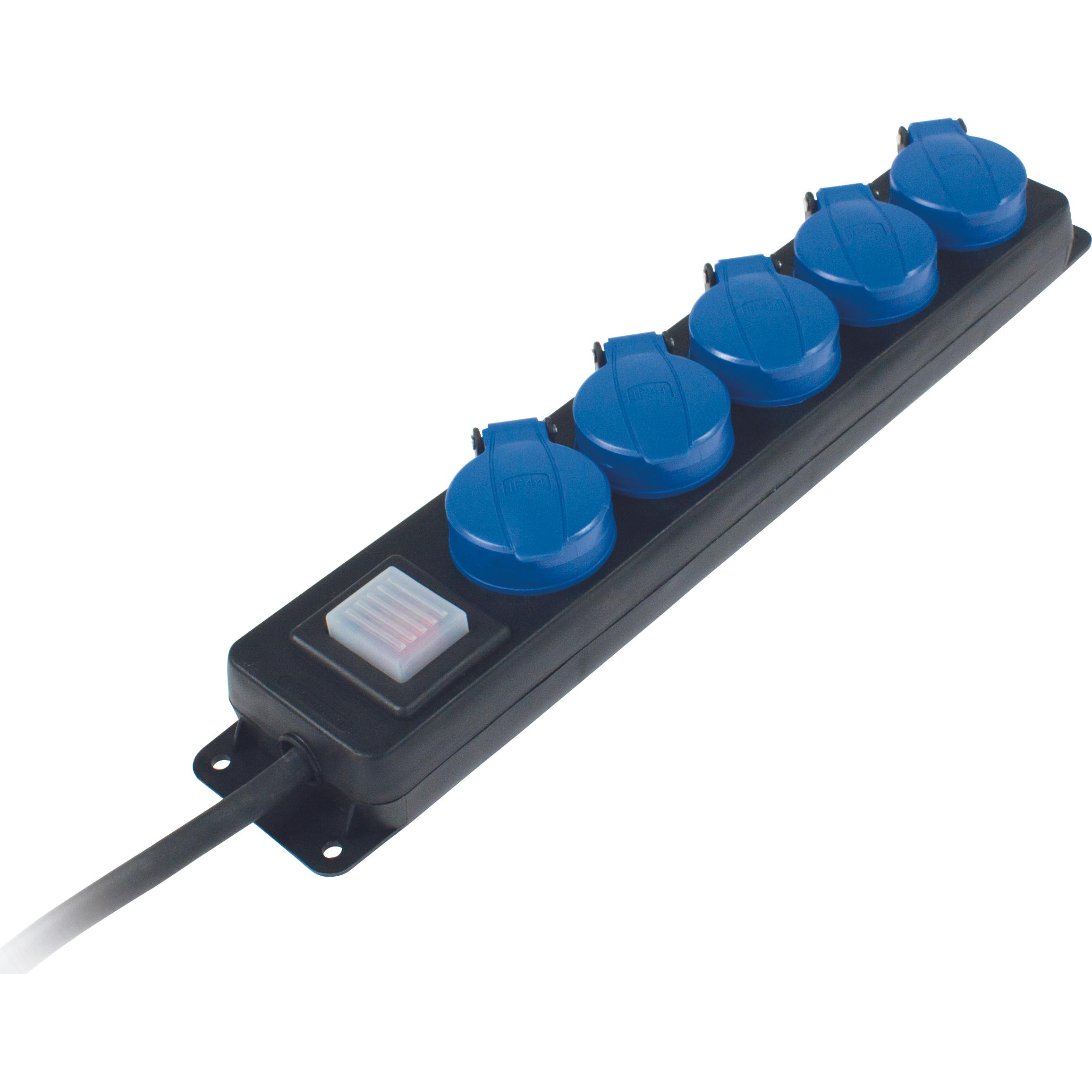 As - Schwabe, Steckdosenleiste, Verteilersteckdose mit Schalter (5 x, CEE 7/3, 1.50 m)