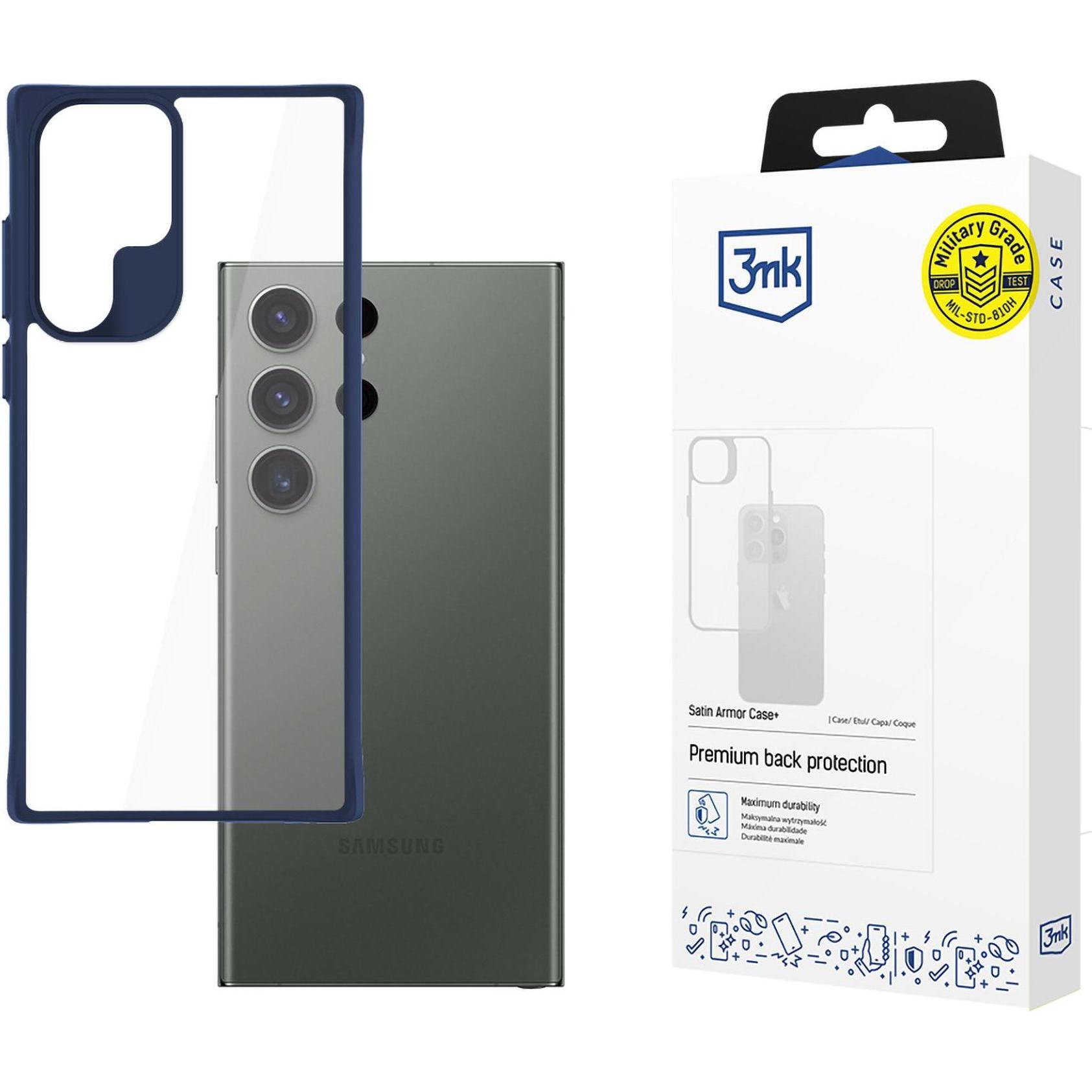 3MK Satin Armor Case+ niebieski/blue (Samsung Galaxy S24 Ultra), Smartphone Hülle, Blau