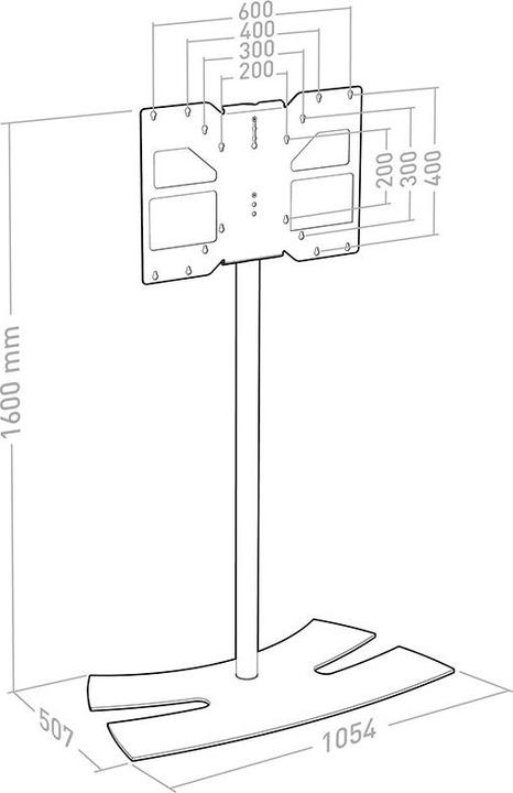 Produktbild Erard LUX-UP 1600XL Monitor Ständer 40-85 Zoll, weiss (75", 50 kg)