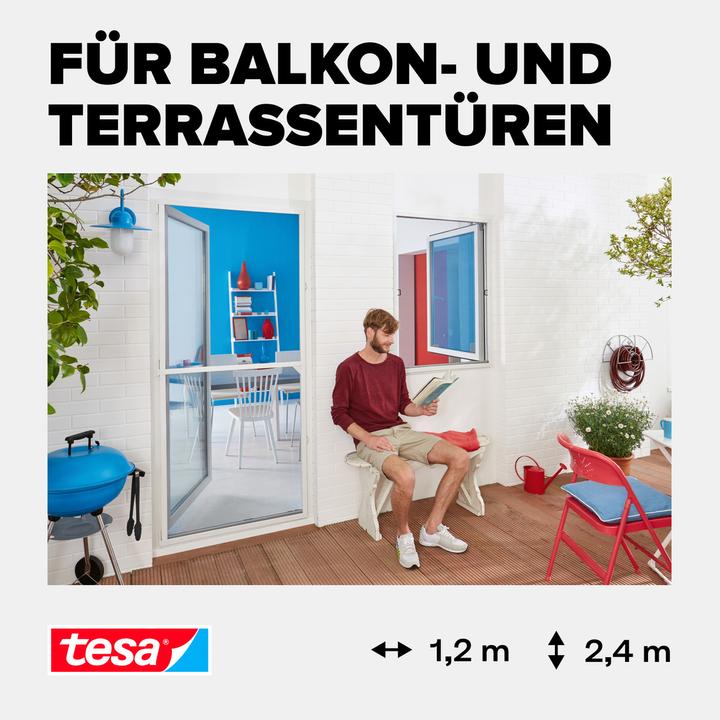 Produktbild tesa Insektenschutz Alu COMFORT für Türen, XL Insektengitter (120 x 240 cm)
