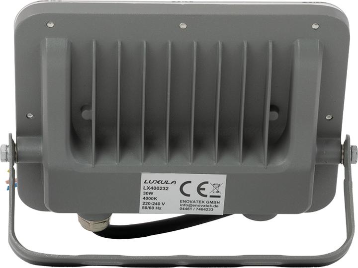 Produktbild Luxula LED-Fluter, EEK: E, 30W, 3900lm, 4000K, IP65, grau (3900 lm, IP65)