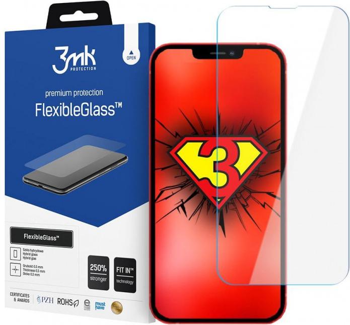 Produktbild 3MK FlexibleGlass Bildschirmschutz, Display Folie (1 Stück, Apple iPhone 13)