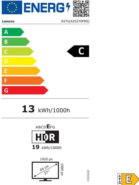 Etichetta energetica Lenovo Legion R27s (1920 x 1080 pixel, 27")
