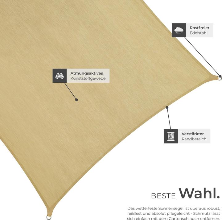 Actual product image tectake Square awning (540 x 540 cm)