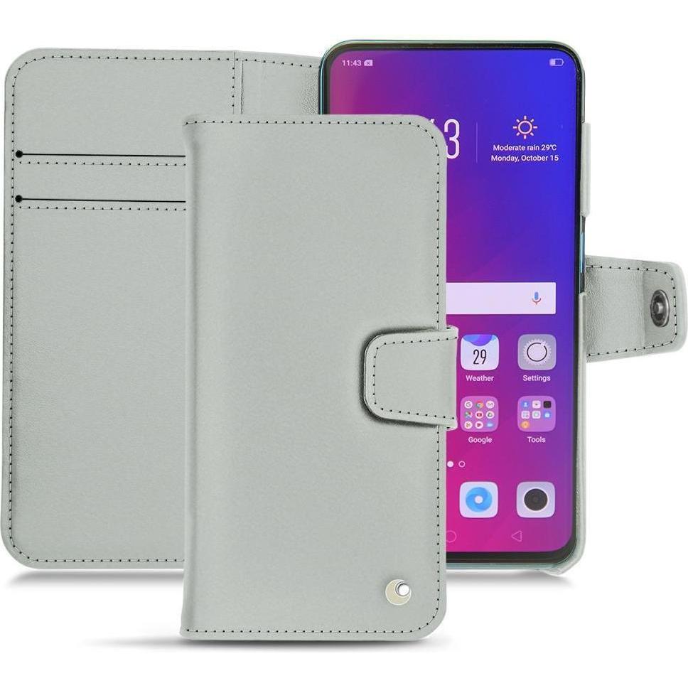 Thumbnail - Noreve Lederschutzhülle Wallet (Oppo Find X), Smartphone Hülle, Grau