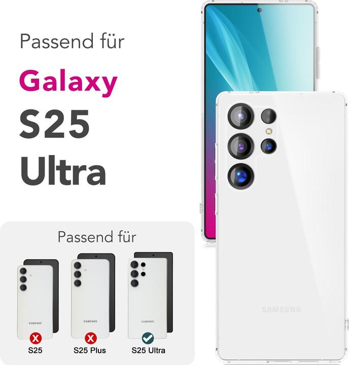 Produktbild Nalia AirFlex - Klare Transparente Silikon Hülle - Crystal Clear Cover (Samsung Galaxy S25 Ultra)