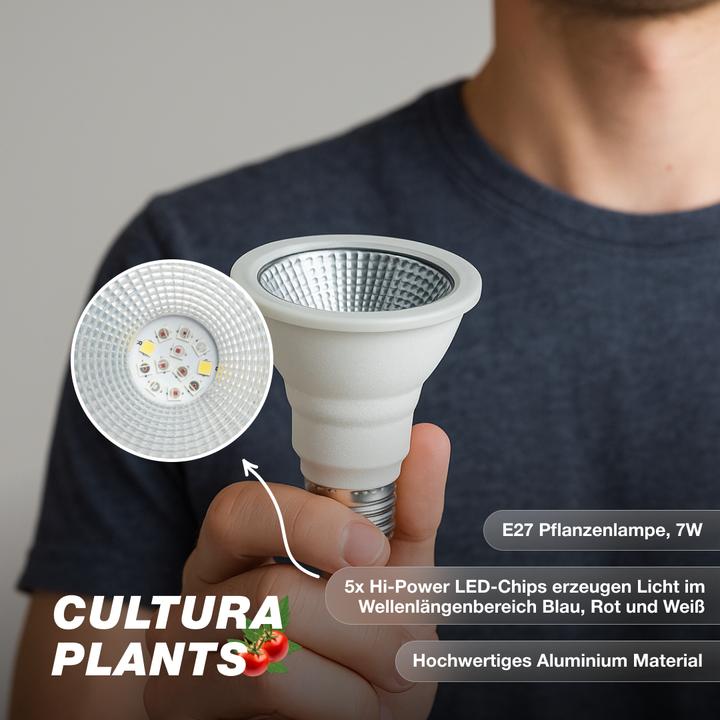 Actual product image Venso EcoSolutions E27 "Cultura" plant lamp 7W 60 °, improved photosynthesis and higher chlorophyll (LED, 240 V)