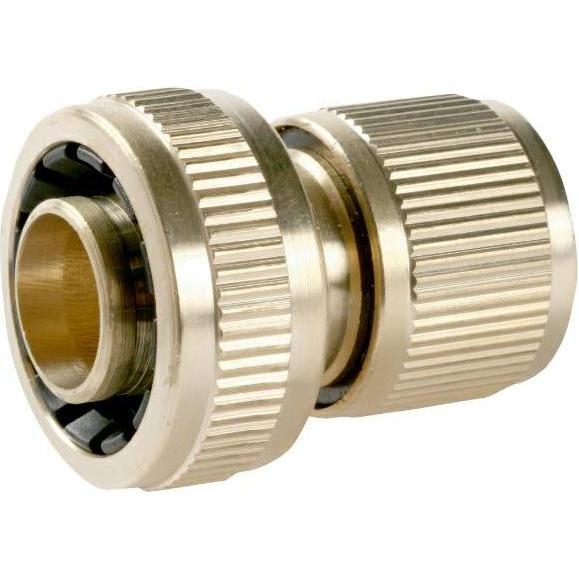 Greenmill, Raccordo per tubo flessibile, Connettore Rapido Per Tubo Da Giardino, Ottone 3/4" Con Funzione Di Arresto
