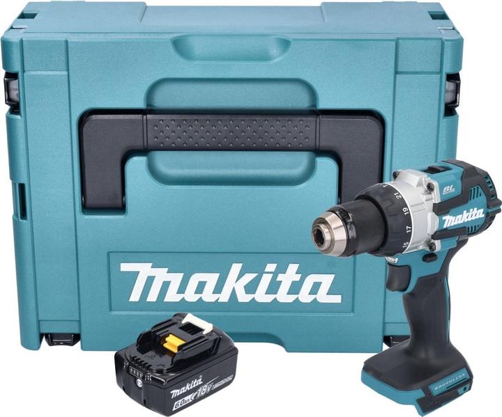 Produktbild Makita DHP 489 G1J Akku Schlagbohrschrauber 18 V 73 Nm Brushless + 1x Akku 6,0 Ah + Makpac - ohne