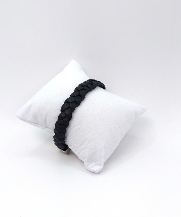 Produktbild Thomss Lederarmband No.01 Little Kinder-/Jugendarmband Schwarz mit Edelstahlverschluss (17.50 cm, Edelstahl, 100% Leder)
