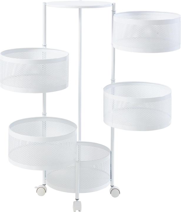 En.Casa Chariot Steigen avec 5 niveaux 89,5xØ33cm blanc