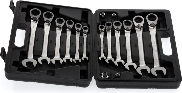 Actual product image Gedore red R07203016 Combination ratchet open-end spanner set SW8-19 mm 16 pieces (10 mm, 11 mm, 12 mm, 13 mm, 14 mm, 15 mm, 16 mm, 17 mm, 18 mm, 19 mm, 8 mm, 9 mm)