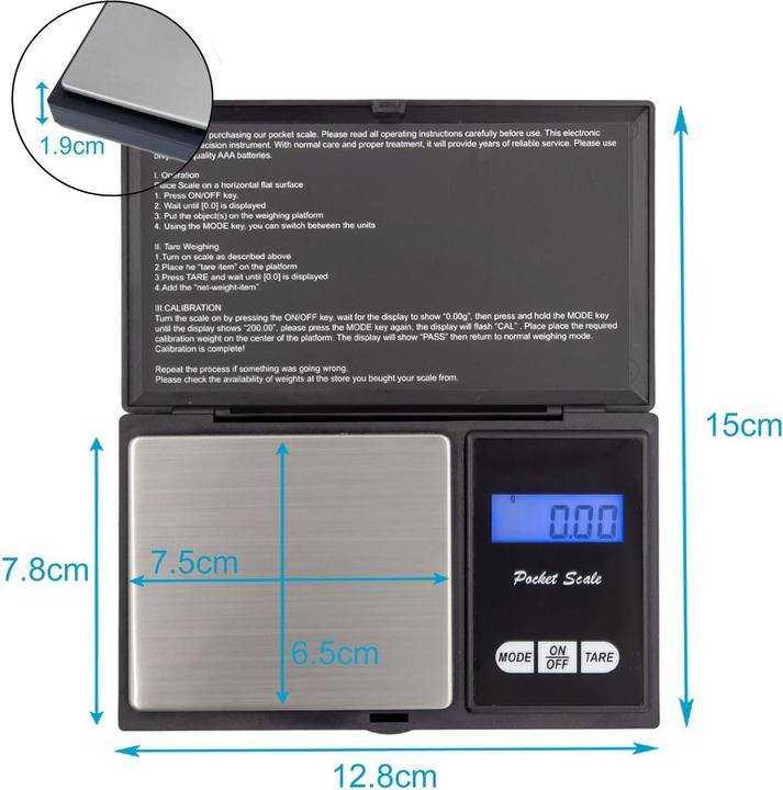 Produktbild Intirilife Digitale Feinwaage 200g