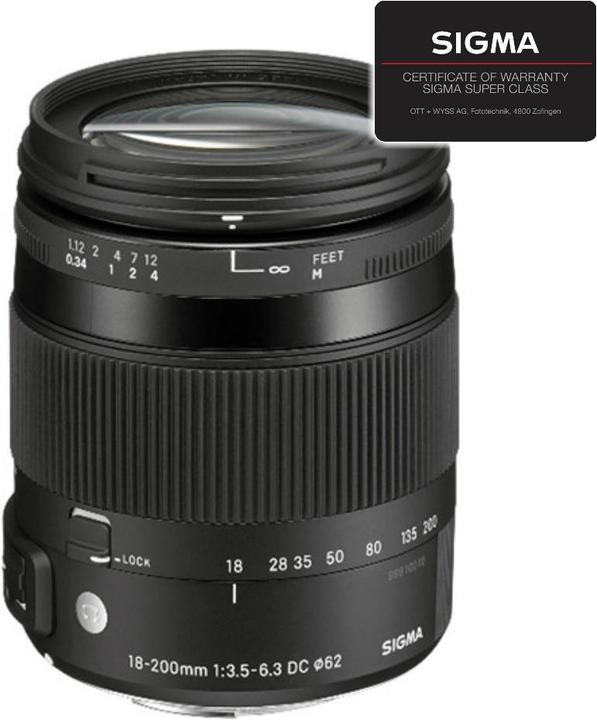 Produktbild Sigma 18-200mm f/3,5-6,3 DC Makro OS HSM (C), Nikon F DX (Nikon DX, APS-C / DX)