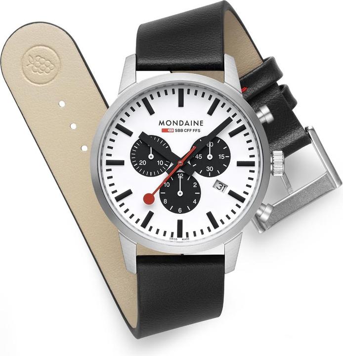 Actual product image Mondaine Neo Vegan (Chronograph, Swiss made, Analogue wristwatch, 41 mm)