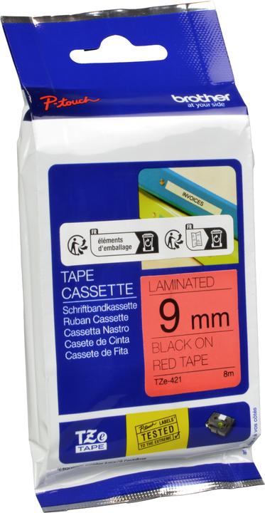 Produktbild Brother Tze-421 (0.90 cm, Schwarz, Rot)