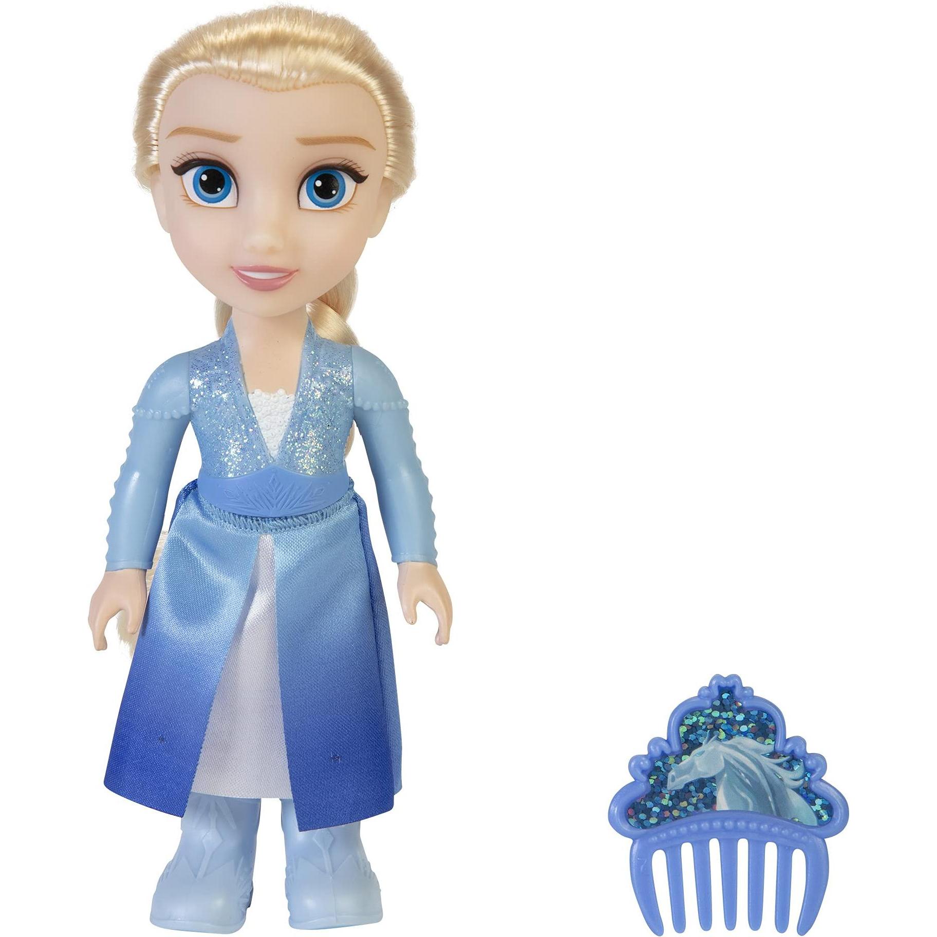 Jakks Pacific Bambola Disney Frozen da 6 pollici con pettine Avventura Elsa