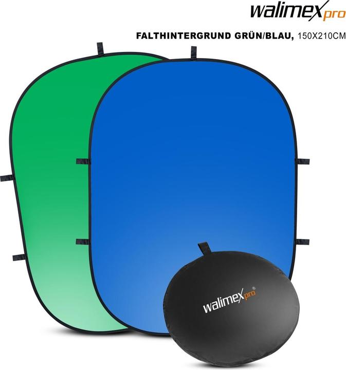 Produktbild Walimex pro pro Falthintergrund grün/blau, 150x210cm (150 cm, 210 cm)
