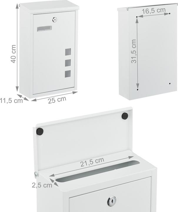 Actual product image Relaxdays Briefkasten Hochformat