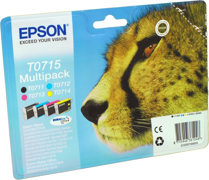 Image du produit Epson T0715 DuraBrite Ultra (M, CF, Y, C)
