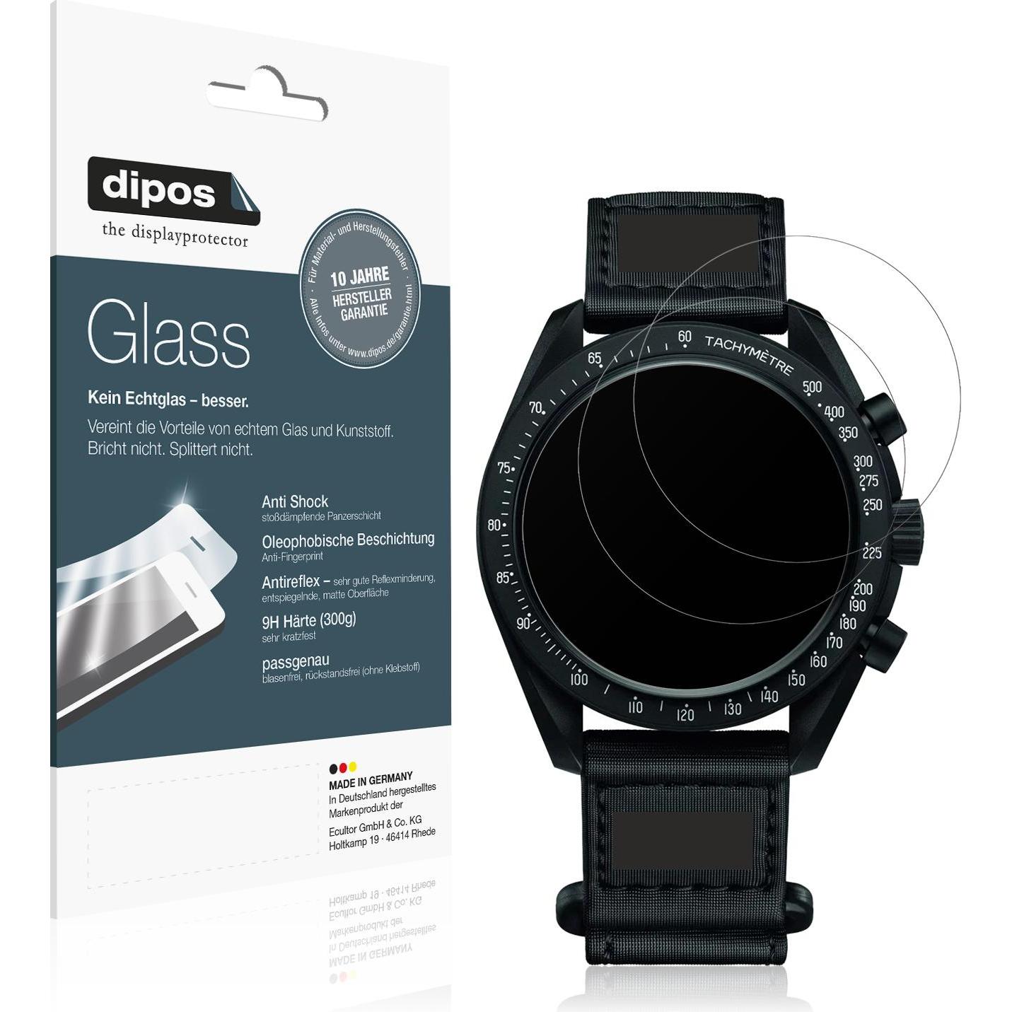 Dipos Anti-Shock Displayschutz Matt 9H, Smartwatch Schutzfolie, Transparent