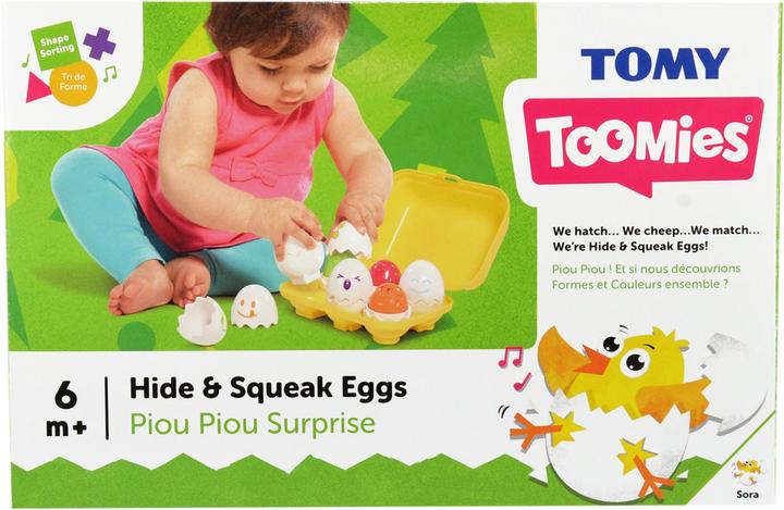Actual product image Tomy Squeak eggs in box