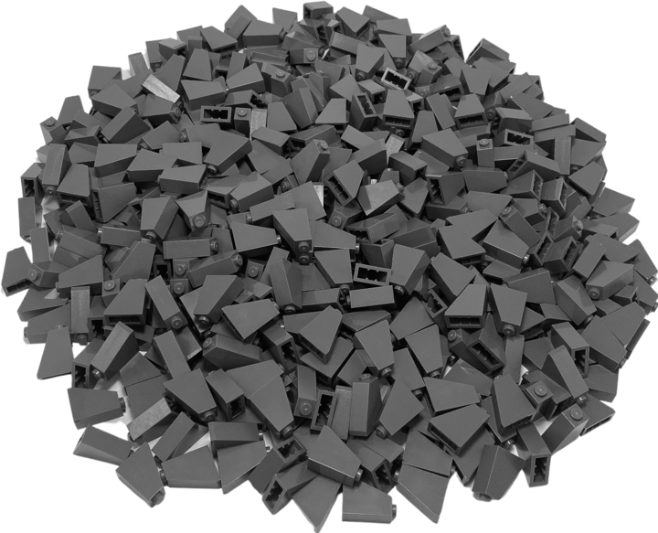Produktbild LEGO 2x1x2 Schrägstein Dunkelgrau - Dark Bluish Gray 60481 - 100x (60481, LEGO Zubehör)