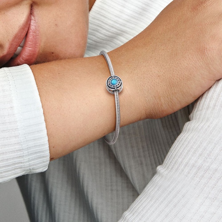 Actual product image Pandora Marvel The Avengers Iron Man Arc Reactor (Enamel, Silver 925)