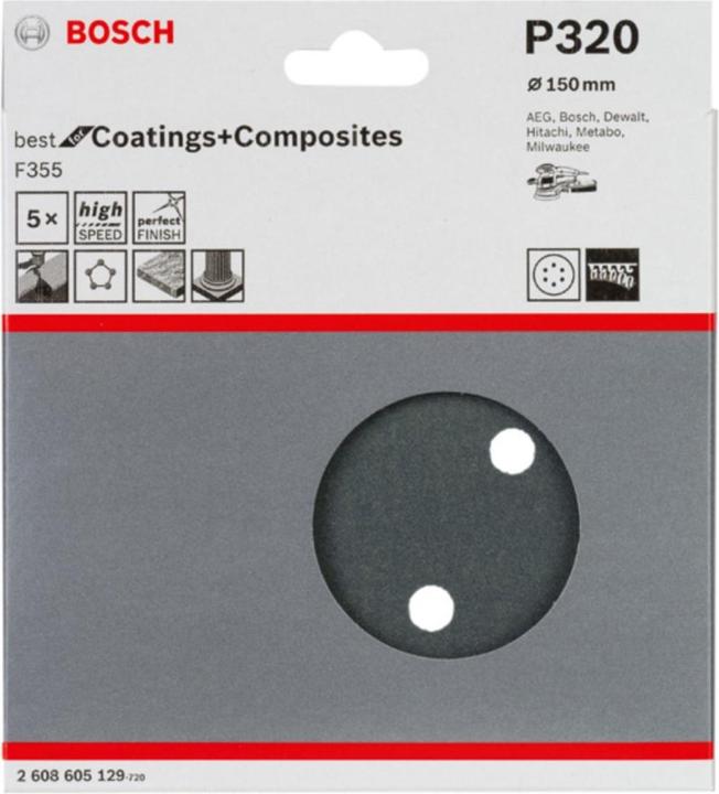 Produktbild Bosch Professional Zubehör PRO F355 Schleifblatt, 150 mm, G320 (320)