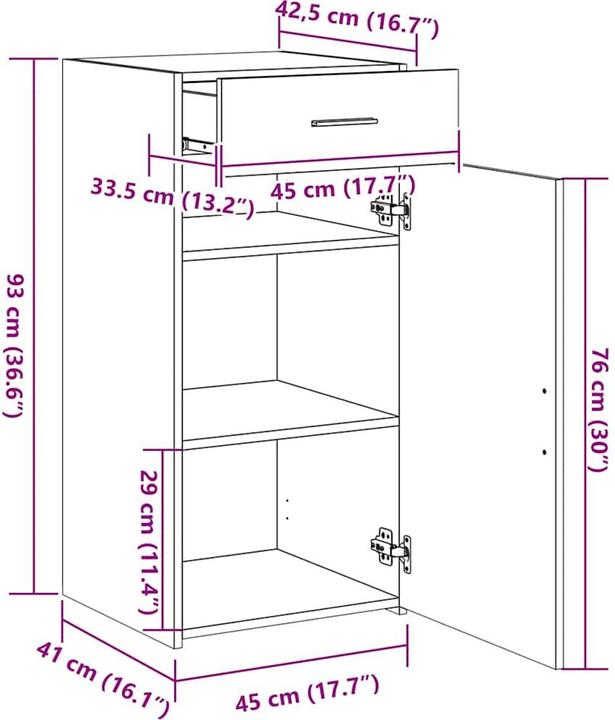 Image du produit vidaXL Sideboard (45 x 42.50 x 93 cm)