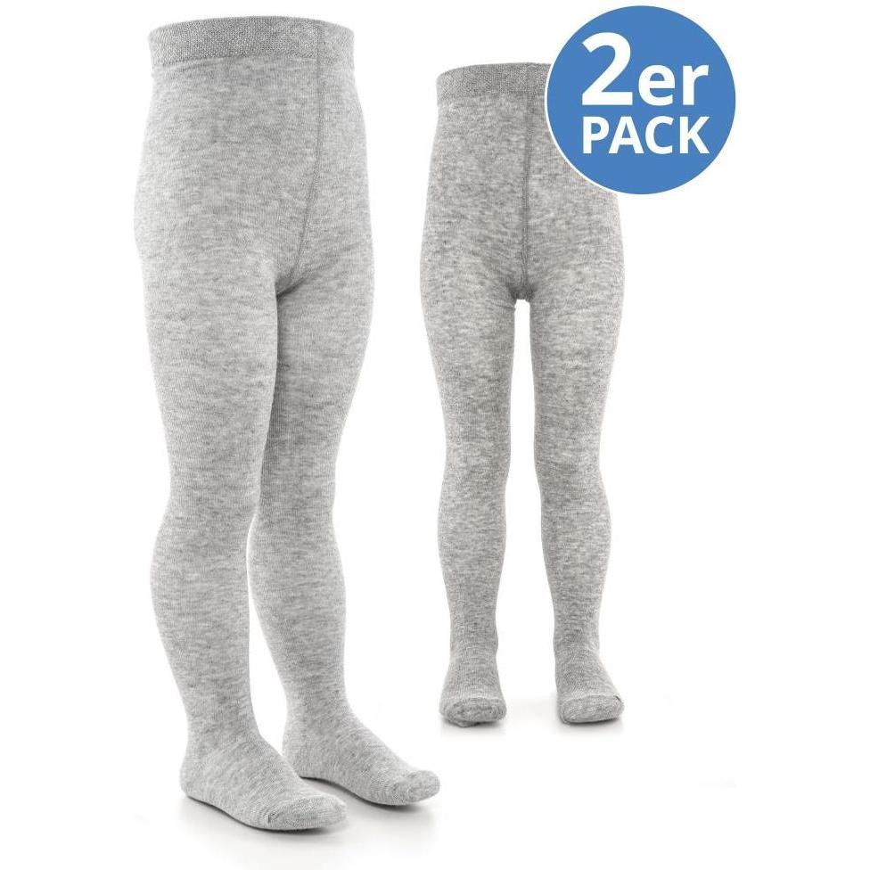 La Loona, Strümpfe, LaLoona Baby-Strumpfhosen Strumpfhose 2er Pack - Grau Melange -, Grau, (62/68)