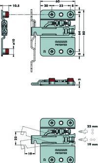 Actual product image Camar 807RV Base cabinet hanger right Cabinet hanger 120kg galvanised steel (1 pcs.)