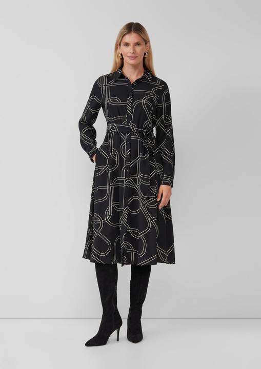 Image du produit s.Oliver Kleid Hemdblusenkleid mit Eingrifftaschen und Bindegürtel (40)