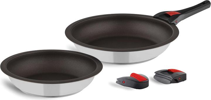Produktbild Kuppels QUICK CLACK PRO Pfannenset 5-teilig schwarz, schwarz (Pfannenset + Topfset, Edelstahl)