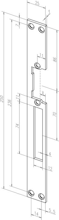 Produktbild Assa Abloy FF SCHLIESSBLECH 264 -------26440-01VERZINKT UNIVERSAL