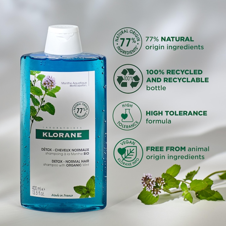 Produktbild Klorane Detox-Shampoo mit BIO-Wasserminze (400 ml, Flüssiges Shampoo)