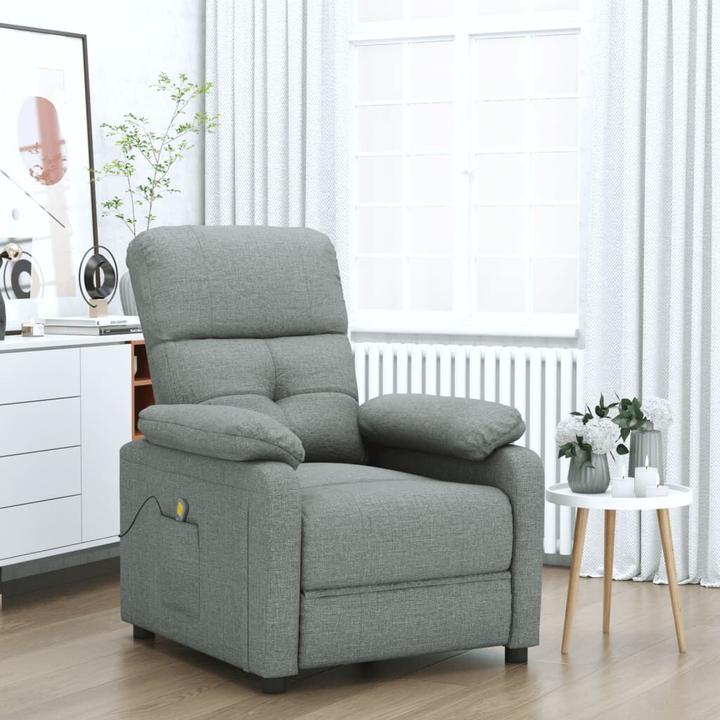 Immagine prodotto VidaXL Poltrona massaggio Poltrona TV Poltrona relax Poltrona reclinabile Tessuto grigio scuro
