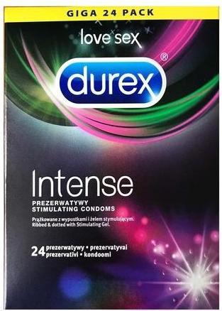 Immagine prodotto Durex Preservativi a costine intense con linguette e gel stimolante 24 pezzi (24 pz.)