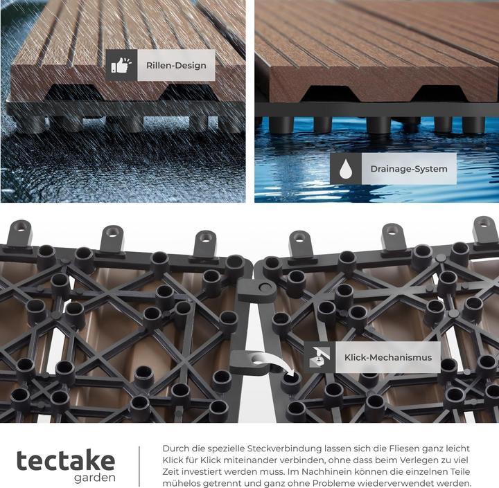 Produktbild tectake Tegulas-Set (22x, 31 x 31 cm)