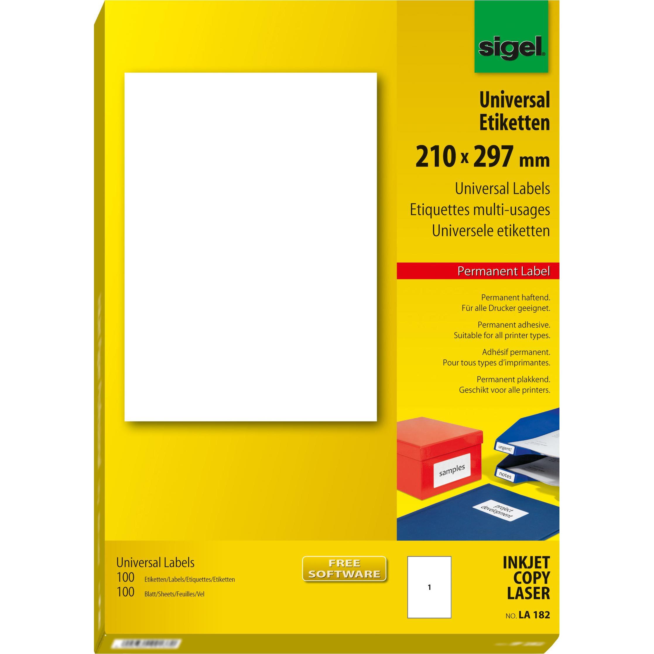 Sigel, Etiketten, Universal