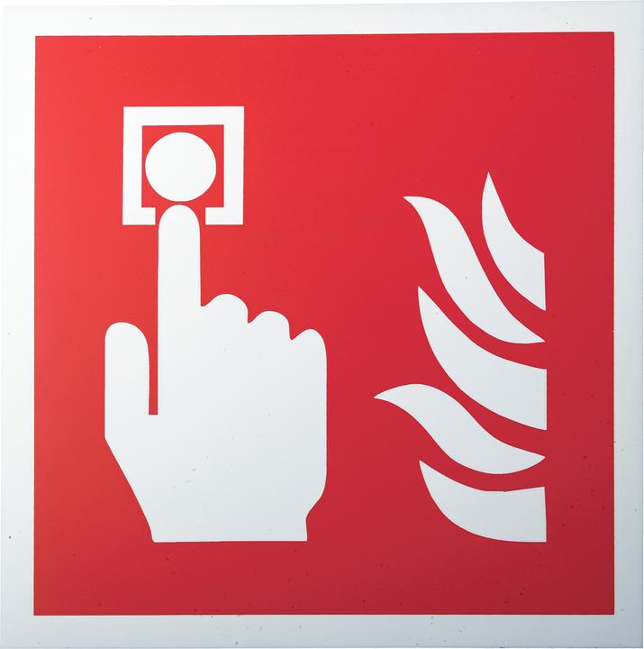 Actual product image RS PRO Fire protection sign plastic fire alarm notification center red/white