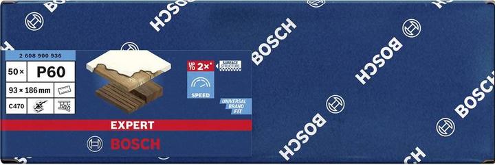 Actual product image Bosch Professional Zubehör Expert C470 Sandpaper with 8 holes for orbital sander, 93 x 186 mm, G 60, 50 pcs. (60)