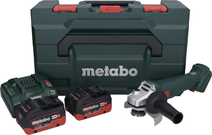 Produktbild Metabo W 18 L 9-125 Akku Winkelschleifer 18 V 125 mm + 2x Akku 8,0 Ah + LadegerÃ¤t + metaBOX (125 mm)