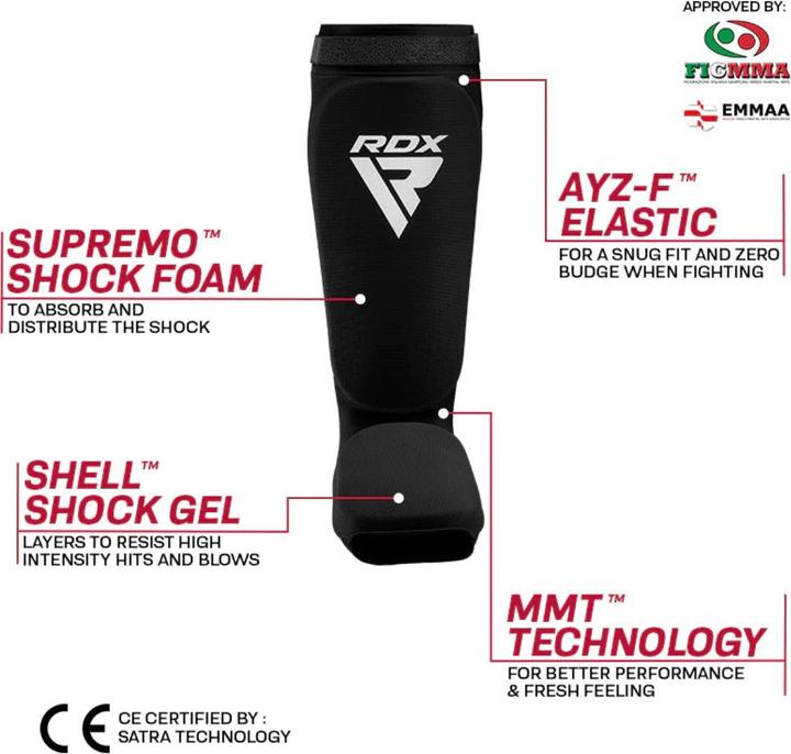 Actual product image Rdx Hosiery Shin Instep Foam Black/White-M (M)