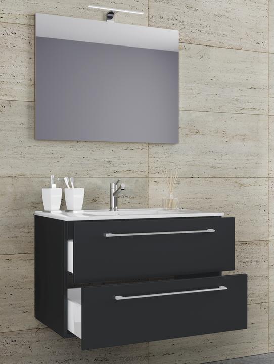 Produktbild VCM 3.-tlg. Waschplatz Set Badmöbel Badinos 2 Schubladen Spiegel